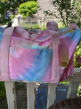 Stoney Clover Lane Pastel Tie-Dye Pink, Blue & Cream Travel Duffel